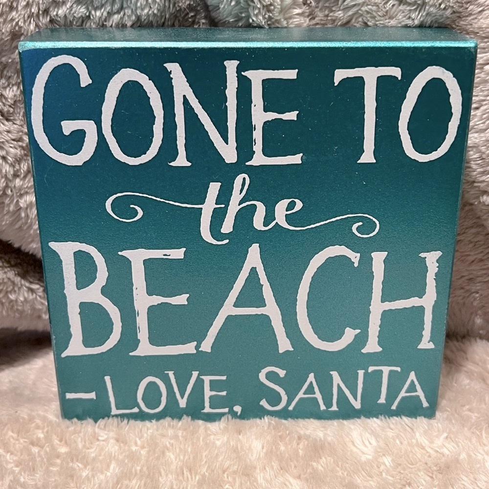 Quill To Paper By SixTrees “Gone To The Beach Love Santa” Boxed Picture Wall Art
